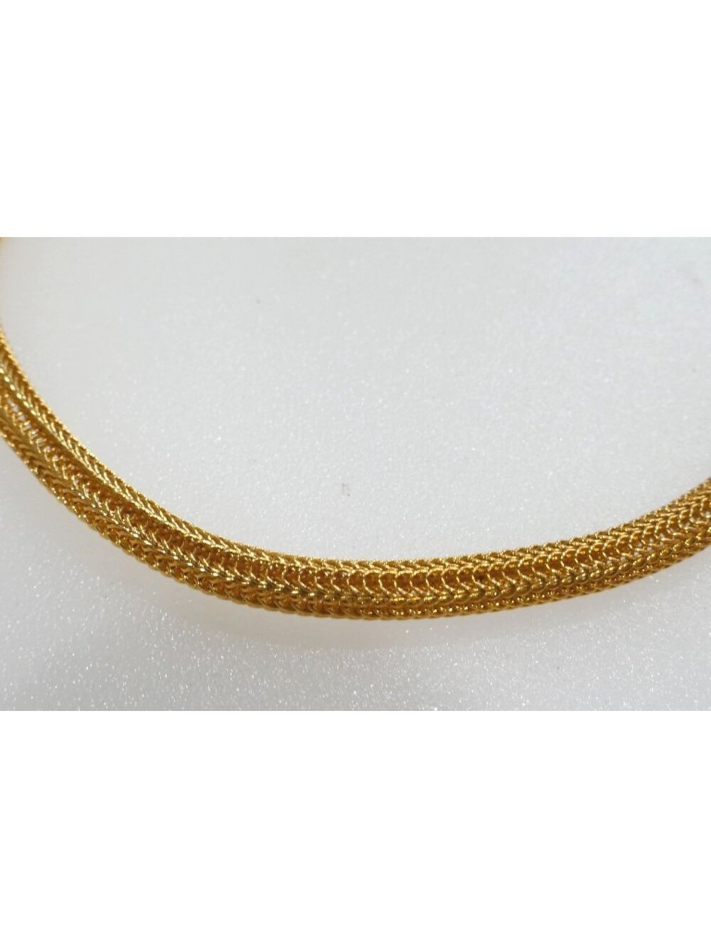 Vintage Gold Woven Mesh Choker Necklace | 14-16" Adjustable Foxtail Mesh Collar